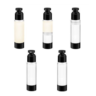 Bouteille privée d'air noire 15ml 30ml 50ml de pompe pour l'emballage cosmétique de maquillage