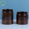 Le rond de 8 onces forment la crème cosmétique en plastique noire Amber Jar With Lid de plastique