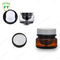 Pot cosmétique en gros de crème de l'emballage alimentaire 30ml Amber Black Pet Plastic Cosmetic avec le couvercle noir blanc
