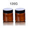 Couvercle cosmétique de noir de 120g Amber Plastic Packaging Jars With